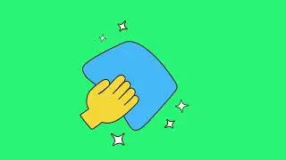 Green Screen Wiping Hand| Hand Wiping Glass/Floor/Wall
