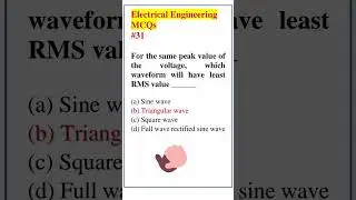 Electrical Engineering Most Important MCQs |31 #shorts #electricalengineering #electricalmcq