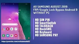 All SAMSUNG  FRP/Google Lock Bypass Android 9 WITHOUT PC | NO SmartSwitch | NO TALKBACK