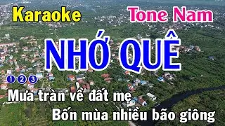 Nhớ Quê Karaoke Tone Nam - Nhạc Sống - Nhật Dũng KB