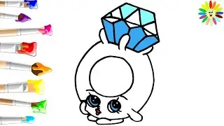 How to draw a diamond ring / Shopkins Ring / Cartoon coloring / Kids coloring /