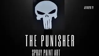 The Punisher logo spray paint art