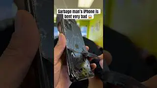 Garbage’s man iPhone is destroyed 😱 Can we fix it ? 🤔 #shorts #apple #iphone #ios