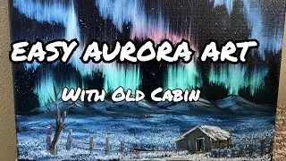 How to Paint Auroras with Oil Paints With Cabin (EASY Techniques)
