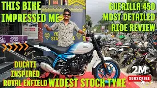 Royal Enfield Guerrilla 450 Brava Blue Detailed review. for daily use. ZX10R + Ducati features.