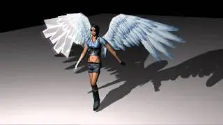 3D Winged Girl Walking