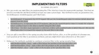 8.67   Implementing our own custom filter in Spring Security