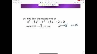 7.6B Irrational root theorem