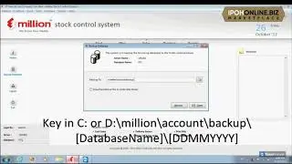 MILLION STOCK CONTROL SYSTEM | How To Backup Database (Tutorial Video) | IPOHONLINE