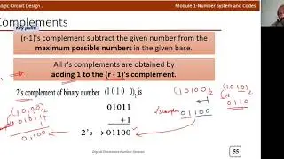 Module 1 Lec 6|Radix and Diminished Radix complement