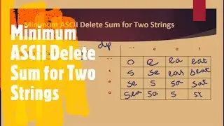 Minimum ASCII Delete Sum for Two Strings | LeetCode 712 | Coders Camp