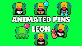Leon Pins (Animated) | Brawl Stars | Green Screen