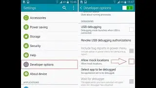 How to enable Developer options and Select Mock location.