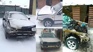 Restoration of a gray 1995 Volkswagen Golf 3. Repair after an accident.