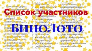 Список участников Новогоднего розыгрыша БиноЛото