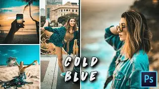 COLD BLUE Color Grading in Photoshop | Photo Effects | CAMERA RAW FILTER