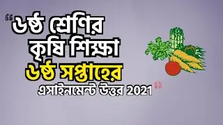 Class 6 Agriculture Assignment 2021  ৬ষ্ঠ শ্রেণির কৃষি শিক্ষা এসাইনমেন্ট ২০২১  6th week answer