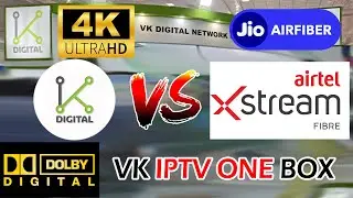 VK Digital IPTV ONE BOX -  Dolby Sound - 4K Quality | Airtel Xstrem, Jio - New Multicast Technology
