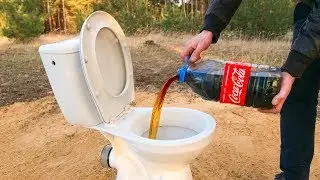 Reaction: Cola and Mentos inside the Toilet