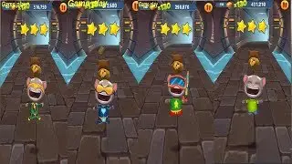 Talking Tom Gold Run -Splashy Tom vs Talking Tom vs Super Tom vs Hyper Tom - Catch the Raccoon