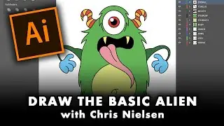 Ai - Chapter 6 - USING THE REFLECT TOOL to create a symmetrical alien in Adobe Illustrator