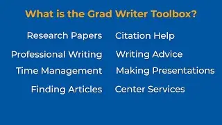 SJSU Writing Center Graduate Writer Toolbox