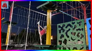 Аришок посетила верёвочный городок! Это было очень страшно!
