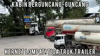 Kernet Auto Lompat, Kabin Truk Trailer Kapsul Semen Berguncang-Guncang di Sitinjau Lauik
