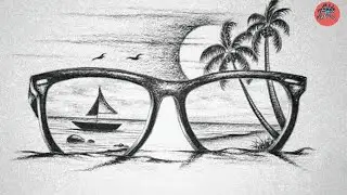 seashore scenery drawing | seashore drawing | scenery pencil draing| seashore pencil drawing |