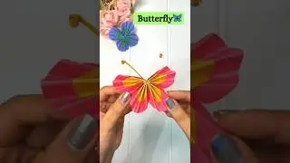 how to make butterfly using paper🦋 | paper butterfly #shorts #viral #papercraft #butterfly #diy