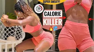 20 MIN SUPER CALORIE KILLER HIIT CARDIO~Full Body WEIGHT CUT, No repeat, No equipment