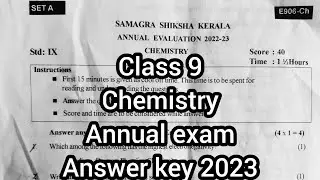 Class 9 chemistry annual exam answer key 2023