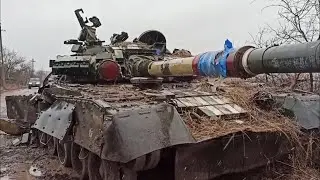 Russia Destroyed tanks of the Armed Forces of Ukraine in Gnutovo