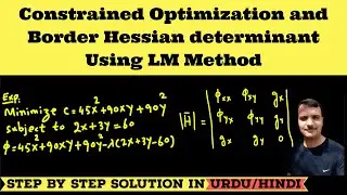 Example on Constrained Optimization and Border Hessian Determinant Using Lagrangian Multiplier