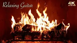 🔥 Relaxing Guitar Music Fireplace 🔥 Cozy Acoustic Instrumental Fireplace Ambience ~ 12 Hours
