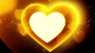 Neon Gold Heart Tunnel 4K Background 💛 Glowing Particles wallpaper Loop ✨Luxury TV Screensaver