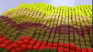 Procedural motion design experiment no. 6: Cubes height driven by an Ocean Modifier