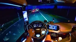 Night POV no talking truck driving Nikotimer Poland