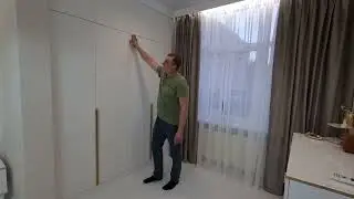 Встроенный распашной шкаф с фрезерованными, с фасадами МДФ в пленке ПВХ