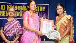 Receiving the prestigious KALKI KRISHNAMURTI MEMORIAL AWARD for Harikatha as the youngest awardee 