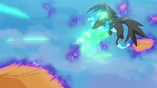 アニポケ新無印　メガリザードンXのドラゴンクロー　作画