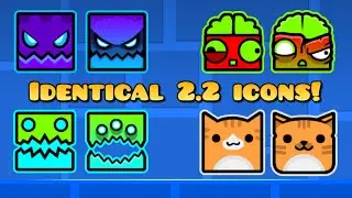 How many identical icons are there in Geometry dash 2.2?