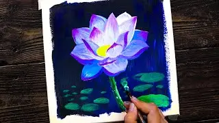 Acrylic Painting Day #43 / Art / Painting Beautiful Lotus