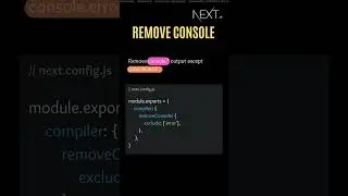 How to remove console logs in Next.js