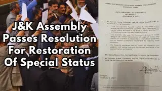 J&K Assembly Passes Resolution For Restoration Of Special Status