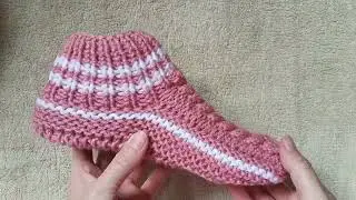 Подробный МК носков на двух спицах 🌸🌸🌸