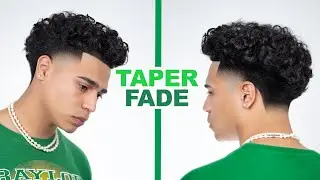 CURLY TAPER FADE HAIRCUT TUTORIAL!