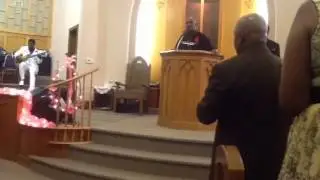 Preacher Man singing at pastor @ First Lady anniversary