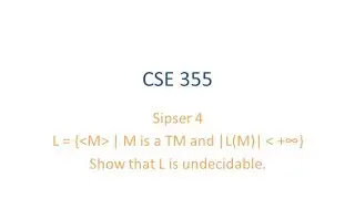 ASU CSE355: Ch 5 Vid 1, Examples - M is TM and L(M) is Finite is Undecidable
