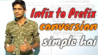 Infix to Prefix Conversion in Hindi in Data structure { in simple way  }